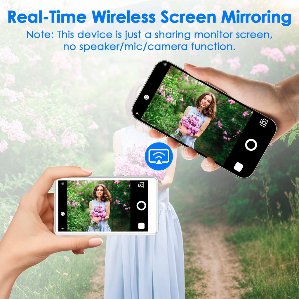 Vlog Selfie Monitor Screen Magnetic Rear Camera Phone Monitor Wireless Selfie Monitor Screen With 33FT Remote For Vlog Live Stream Compatible With IOS Android