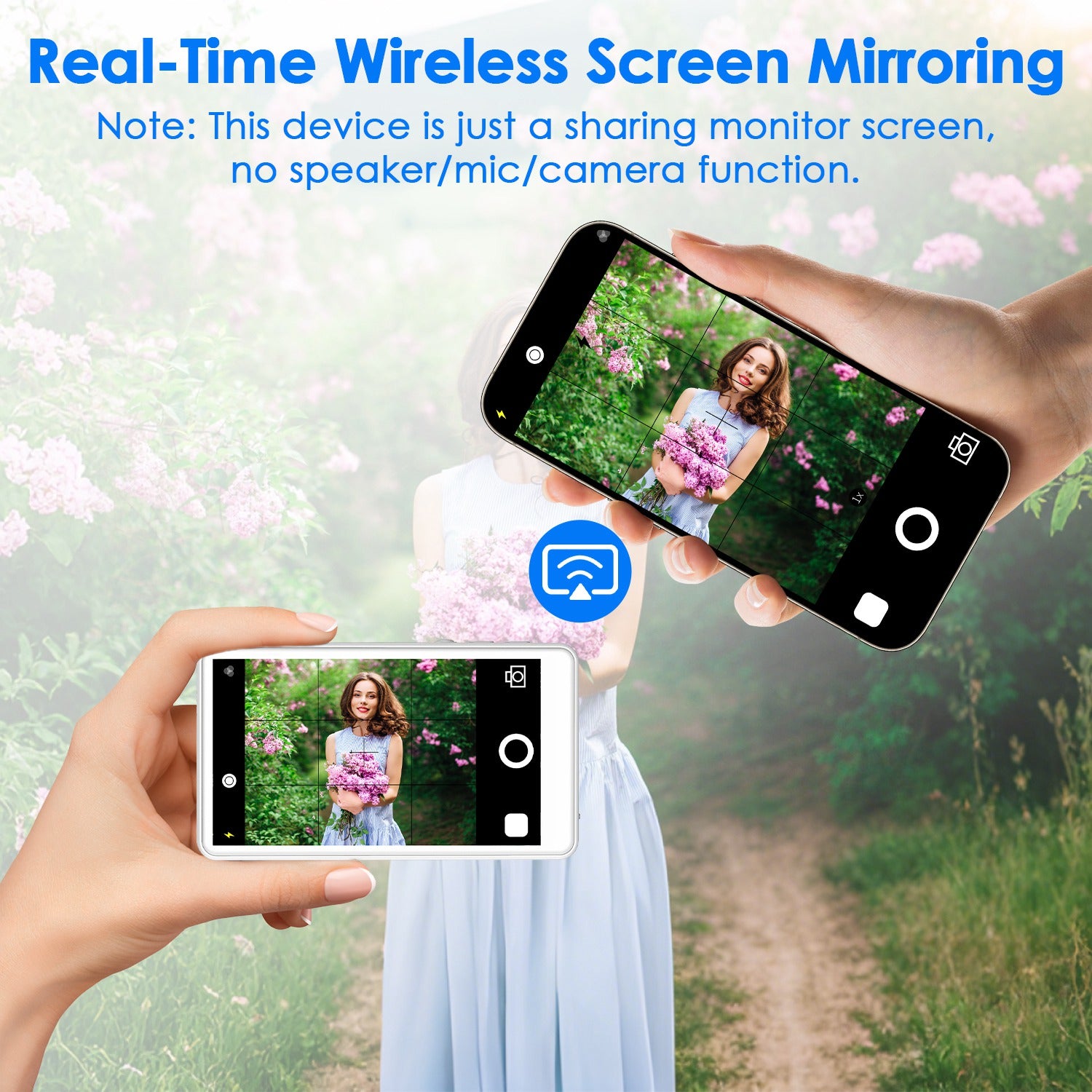 Vlog Selfie Monitor Screen Magnetic Rear Camera Phone Monitor Wireless Selfie Monitor Screen With 33FT Remote For Vlog Live Stream Compatible With IOS Android